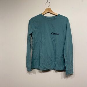 **$5 SALE** Cabela's Teal Long Sleeve Logo Tee